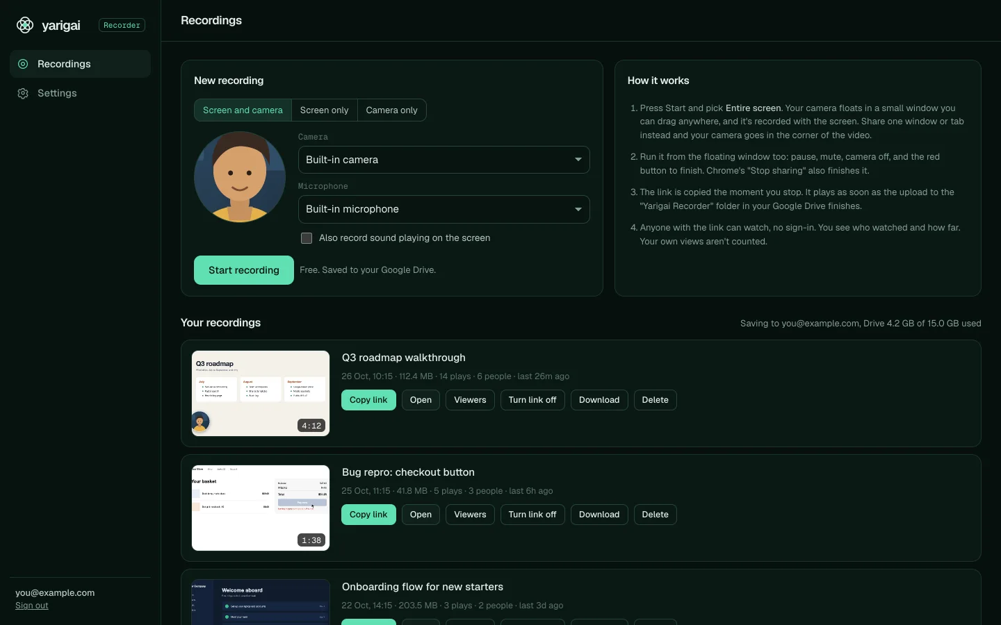 Yarigai Recorder: Record and manage every video from one screen