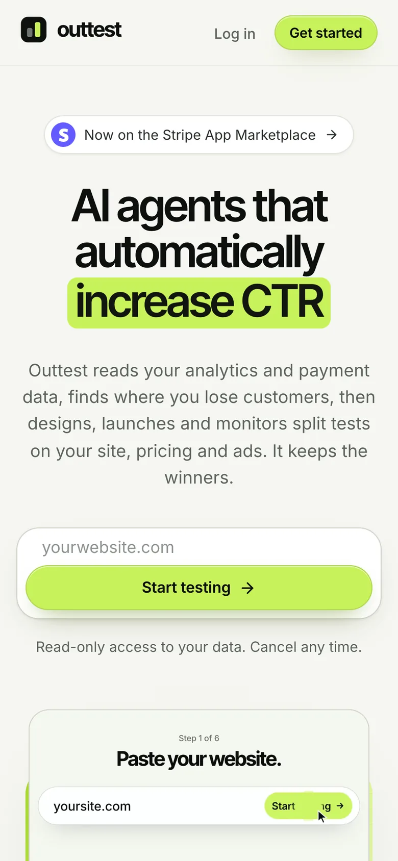 Outtest on a phone